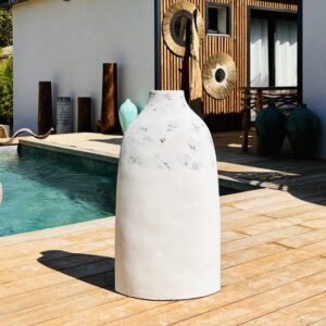 Jarre blanche en fibre de ciment - Kendi