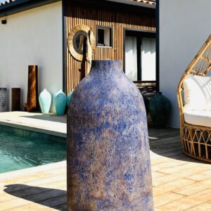 Jarre bleu rouille en fibre de ciment - Kendi