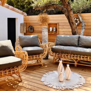 Salon de jardin en Rotin naturel - Jarigan