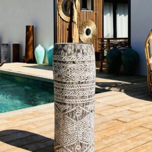 Pot de cocotier sculpté motif timor - Fera 1