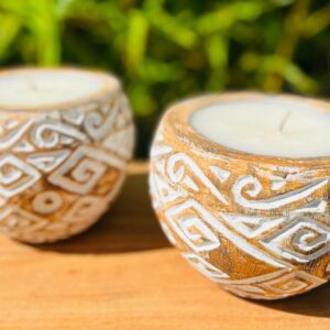 Bougie Sculpté en noix de coco - Timor 3