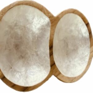 DOUBLE PLAT CREUX EN TECK ET NACRE - MUTIARA