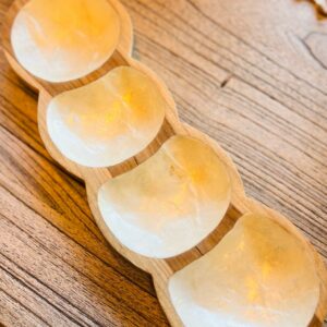 PLAT APERO CREUX EN TECK ET NACRE - EMPAT