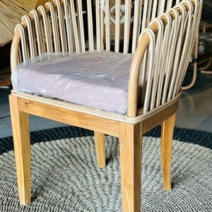 Chaise en Teck et Rotin Naturel - Artisanat de Bali - ERIKA