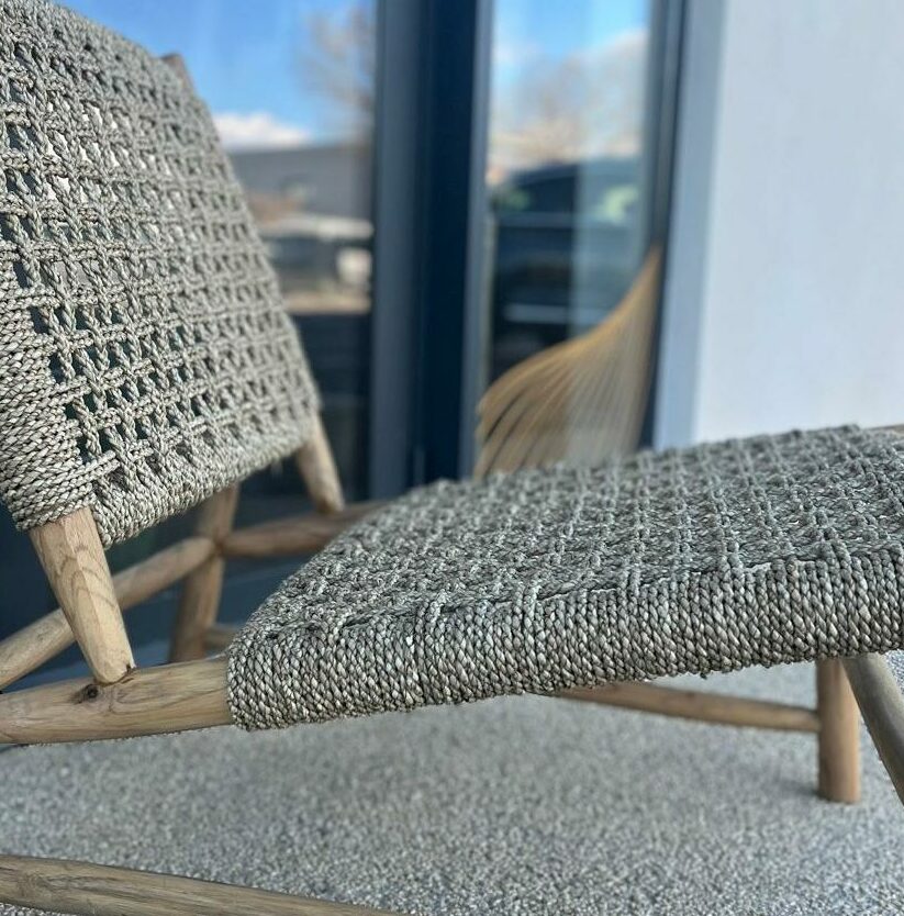 Chaise en teck massif et corde naturelle - VERSA – Image 3