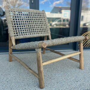 Chaise en teck massif et corde naturelle - VERSA