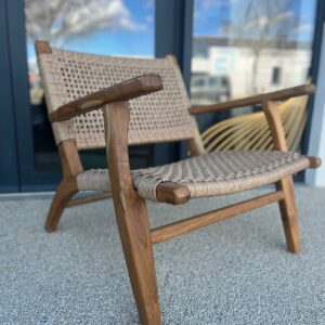Fauteuil en teck et corde synthétique avec accoudoirs - CHIARA
