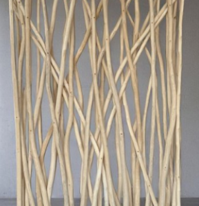 Brise vue-séparation en branches de teck - Largeur 150 cm