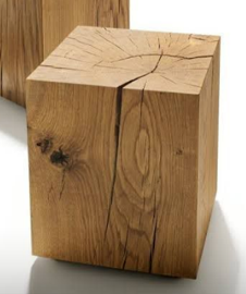Tabouret, bout de canapé en bois massif - ZIBAR