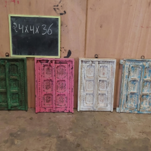 Mini volets décoratifs en bois sculpté – Panneaux muraux artisanaux multicolores - XIREN