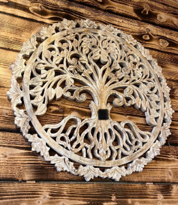 Arbre de Vie mural en bois de manguier – Décoration murale ø 50 cm - COLIBRI S
