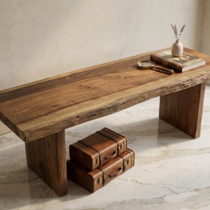 Banc en bois massif - pieds en bois - OLEA