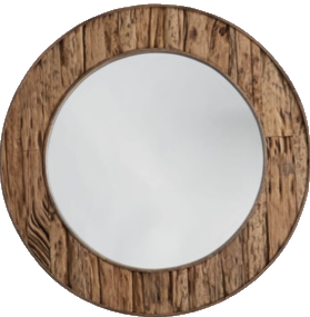 Miroir rond en bois de neem massif - MILFORD