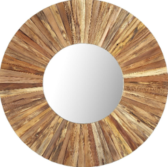 Miroir rond en bois de neem massif effet "Soleil" - CIRELA