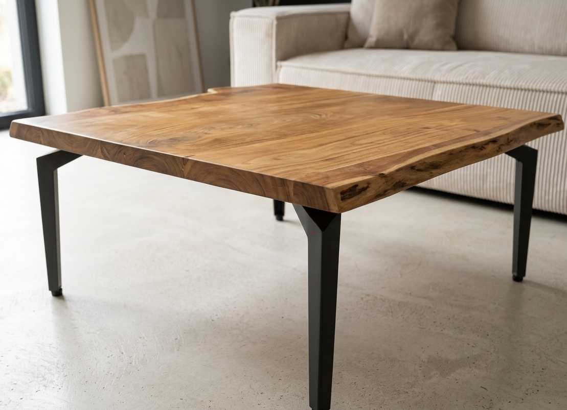 Table basse carrée en acacia massif 80X80 - CHRIS 10